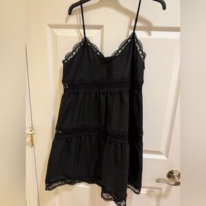 Express Black Lace Trim Mini Dress